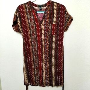Cute dress Forever 21 Boho Burgundy Red and Cream